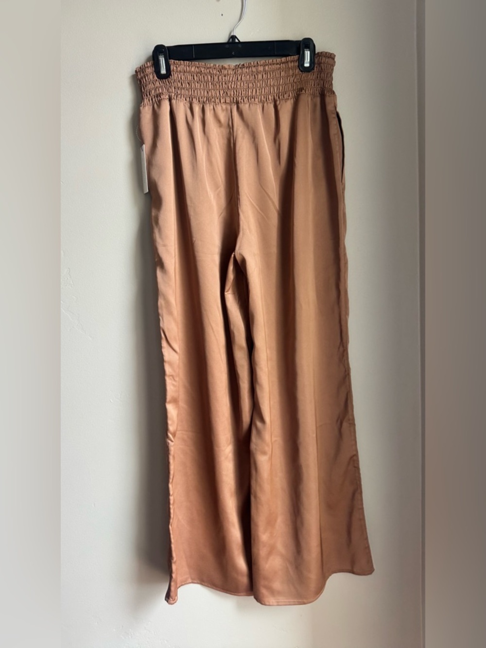 Brochu Walker Gorja Pant Miele Satin Wide Leg Pull On Neutral Luxe M Coastal - Picture 6 of 8